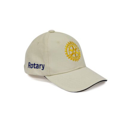 Casquette brodée beige Rotary
