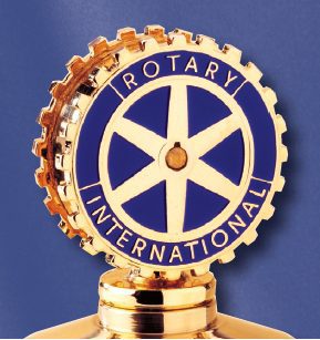 Rotary klok in brons gegoten