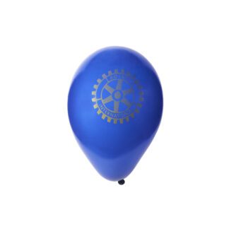 Blauwe ballon met goudkleurig Rotary logo